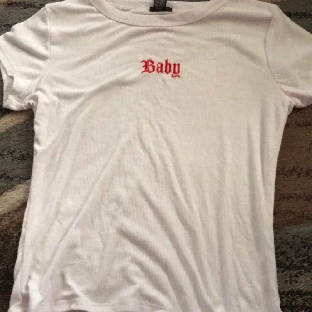 White and red rue21 shirt in a L or XL
